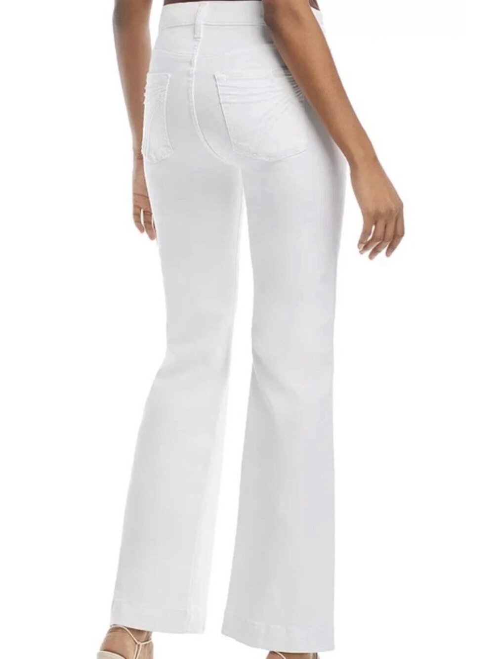 7 For All Mankind Slim Illusion Dojo High Rise Wide Leg Jeans Luxe White 26x33
